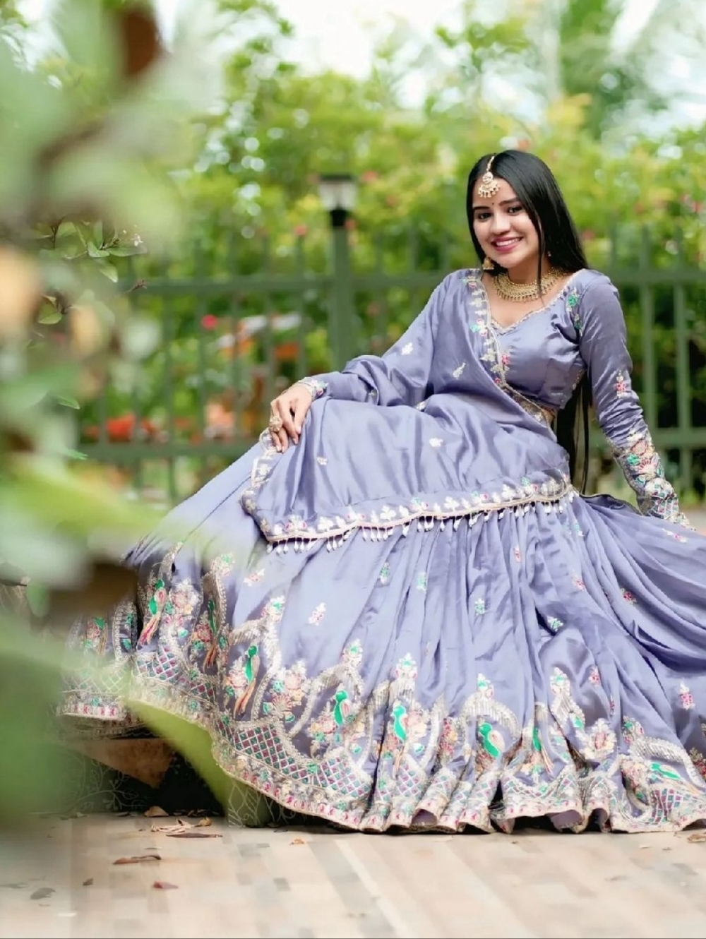 Purple Lehenga Set Indian Lehenga Choli for Wedding, Sangeet, Reception, Eid - Picture 5 of 7